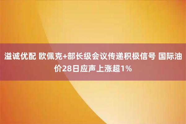 溢诚优配 欧佩克+部长级会议传递积极信号 国际油价28日应声上涨超1%