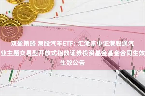 双盈策略 港股汽车ETF: 汇添富中证港股通汽车产业主题交易型开放式指数证券投资基金基金合同生效公告